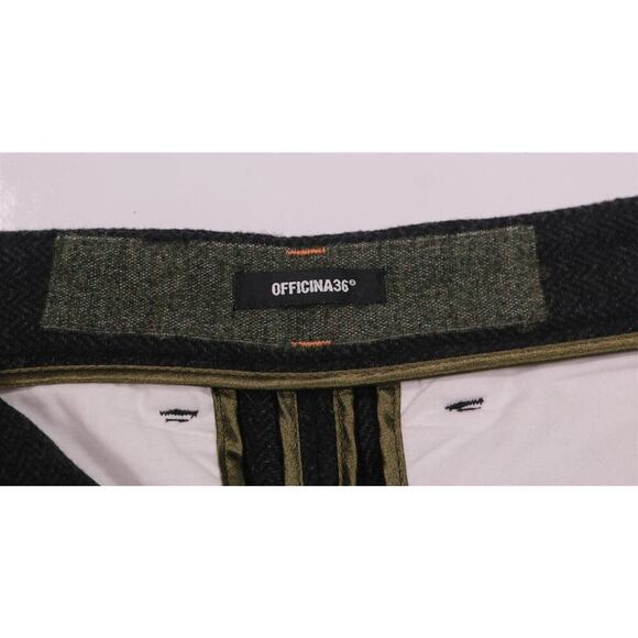 Officina36 Gray Herringbone Tweed Dress Joggers Pants 32x27 - Picture 7 of 7